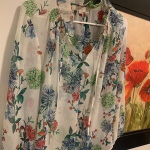 Shear floral blouse
